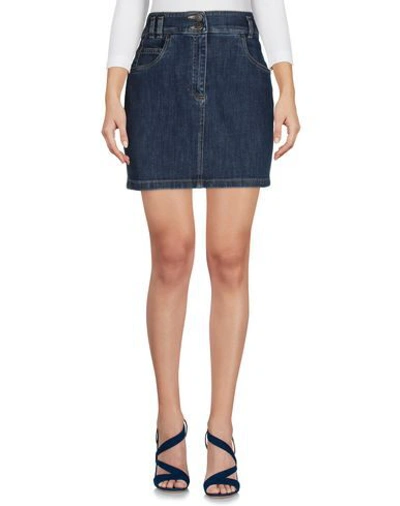 Shop Moschino Denim Skirt In Blue