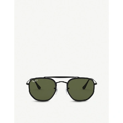 Shop Ray Ban Rb3648m Marshal Metal And Glass Sunglasses In Black