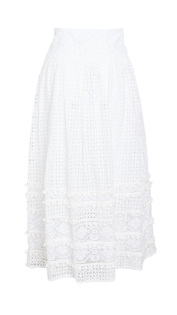 white eyelet maxi skirt