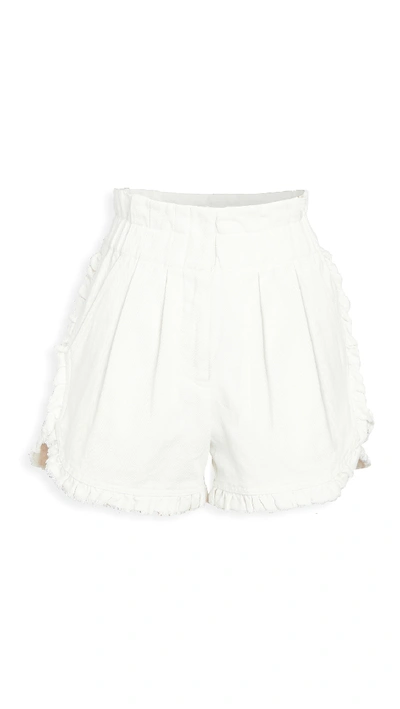 Shop Sea Doris Ruffle Shorts In White
