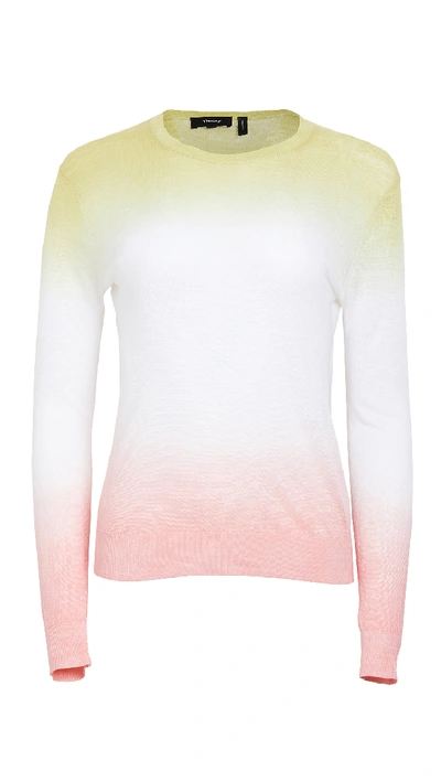 Shop Theory Dual Ombre Pullover In Pink/green