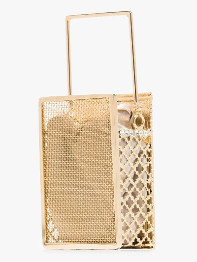 Shop Rosantica Gold Tone Poker Crystal Box Bag In Metallic