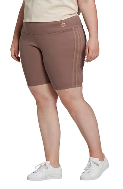 Shop Adidas Originals Short Tight Bike Shorts In Trace Brown