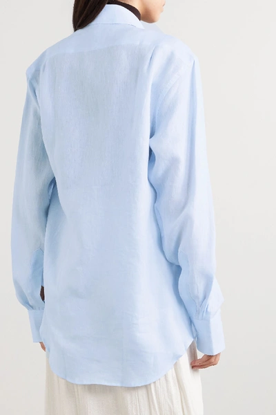 Shop Emma Willis Jermyn Street Linen Shirt In Blue