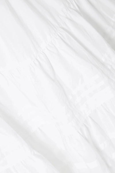 Shop Ulla Johnson Sylvie Ruffle-trimmed Tiered Cotton-poplin Midi Skirt In White