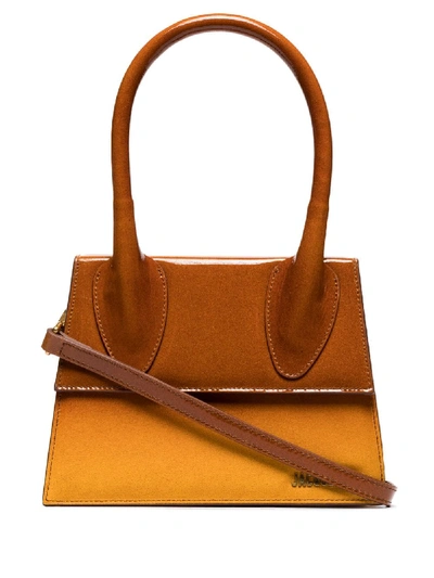 Shop Jacquemus Le Grand Chiquito Leather Tote Bag In Orange