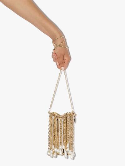 Shop Rosantica Oasis Arcadia Gold-tone Pearl Shoulder Bag In Metallic