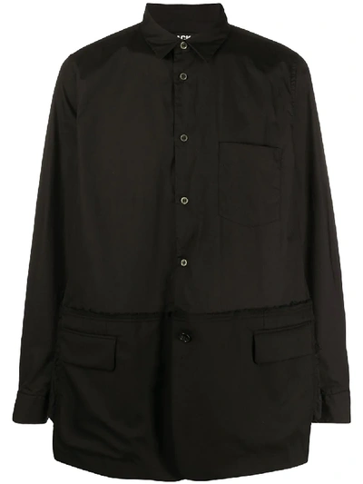 Shop Black Comme Des Garçons Cotton Long-sleeve Shirt In Black