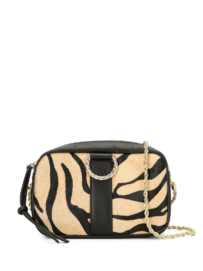 Shop Loeffler Randall Tiger-print Crossbody Bag In Brown