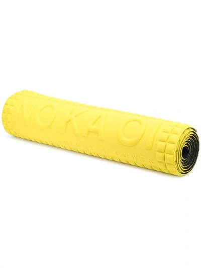 Shop No Ka'oi Debossed-logo Yoga Mat In Yellow