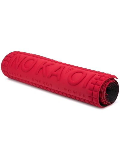 Shop No Ka'oi Debossed-logo Pebbled-effect Yoga Mat In Red