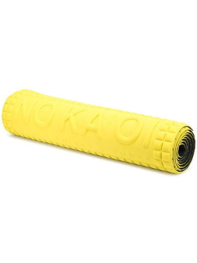 Shop No Ka'oi Debossed-logo Square Yogat Mat In Yellow