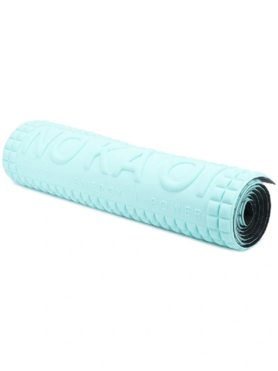 Shop No Ka'oi Debossed-logo Pebbled-effect Yoga Mat In Blue