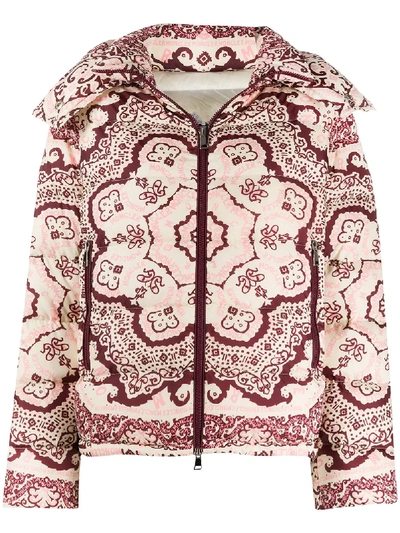 Shop Moncler Patterned Puffer Jacket In White