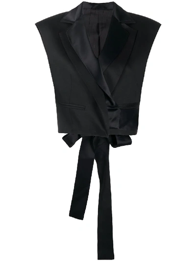 Shop Ben Taverniti Unravel Project Structured Shoulders Waistcoat In Black
