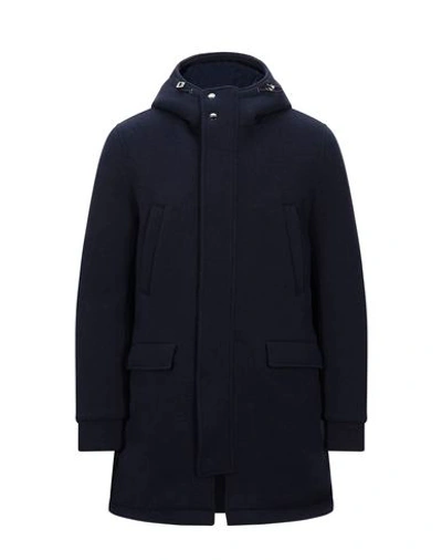Shop Herno Coats In Dark Blue