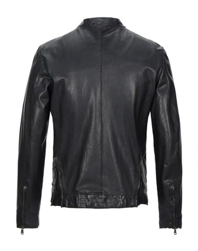 Shop Andrea D'amico Leather Jacket In Black