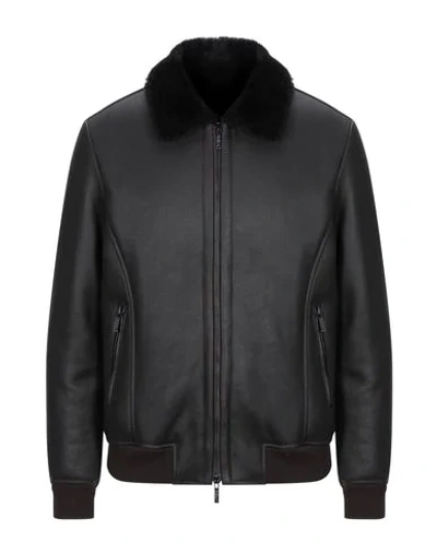 Shop Alessandro Dell'acqua Biker Jacket In Dark Brown