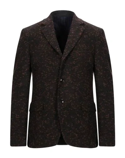 Shop Mp Massimo Piombo Suit Jackets In Dark Brown