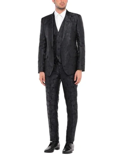 Shop Dolce & Gabbana Man Suit Midnight Blue Size 34 Silk