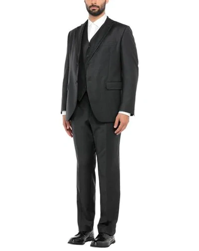 Shop Luigi Bianchi Mantova Suits In Steel Grey