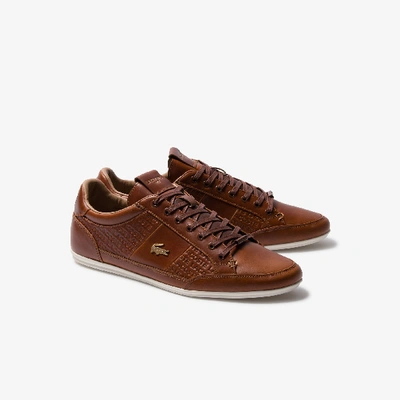 Lacoste Men's Chaymon Leather Sneakers - 12 In Tan/gold | ModeSens