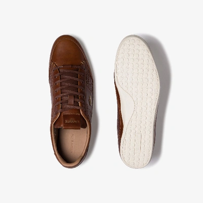 Lacoste Men's Chaymon Leather Sneakers - 12 In Tan/gold | ModeSens