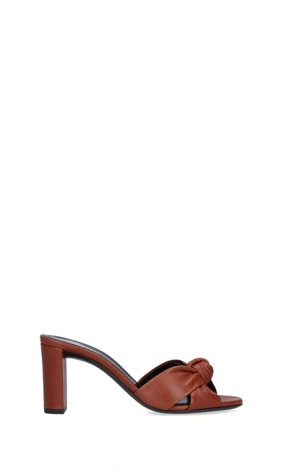 Shop Saint Laurent Flat Shoes In Brown