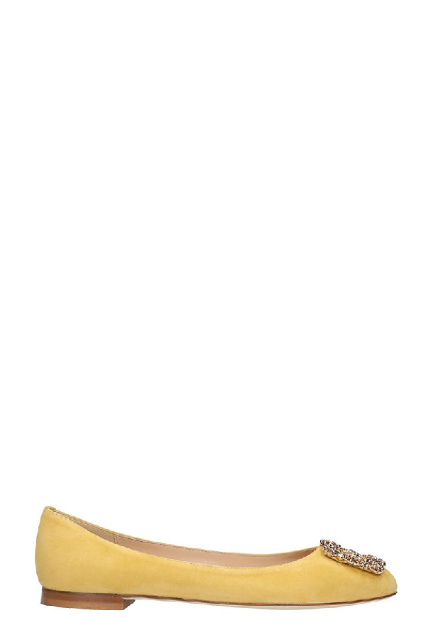 yellow suede flats