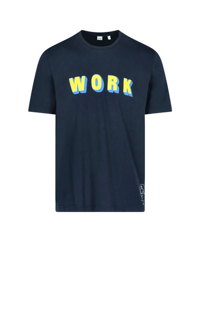 Shop Aspesi Work T-shirt In Blue