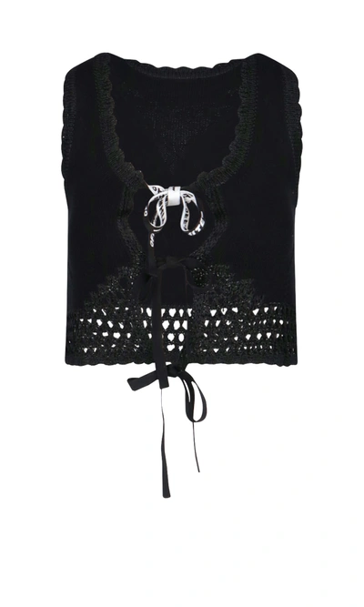 Shop Off-white Embroidered Vest In Black