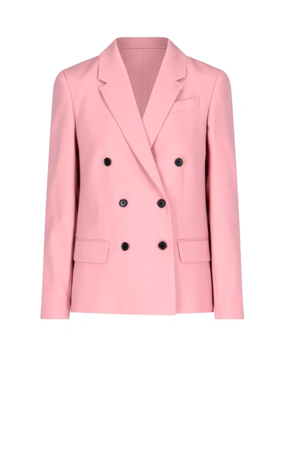 Shop Calvin Klein Double-breasted Blazer In Pink