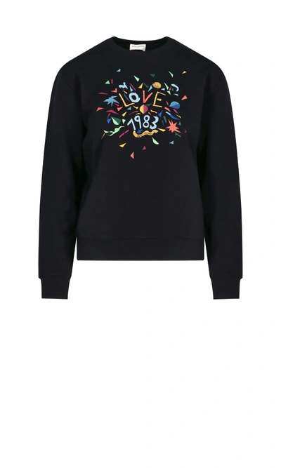 Shop Saint Laurent &amp;quot;love 1983&amp;quot; Sweatshirt In Black