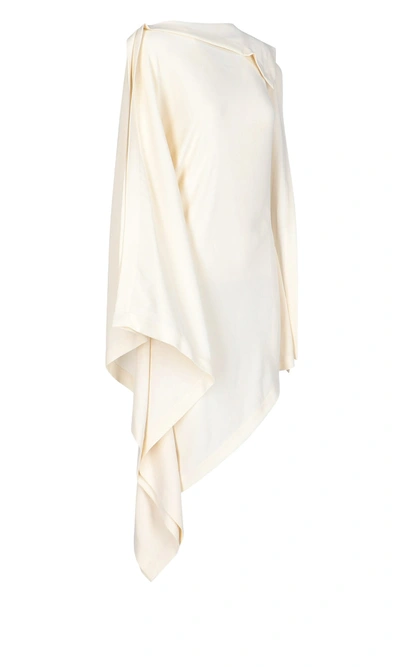 Shop Mm6 Maison Margiela Asymmetrical Midi Dress In White