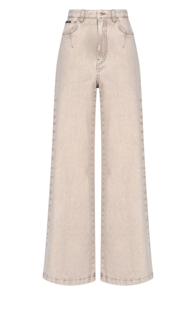 Shop Dolce & Gabbana Trousers In Beige