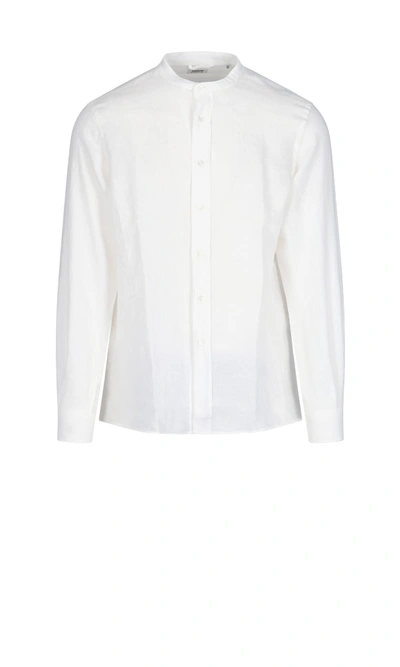 Shop Aspesi Mandarin Collar Shirt In White