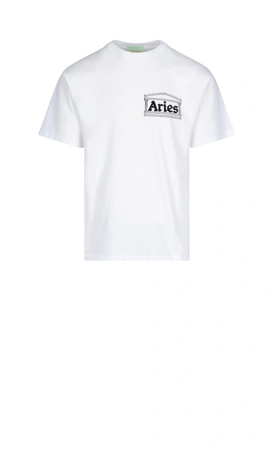 Shop Aries Rear Print T-shirt In White