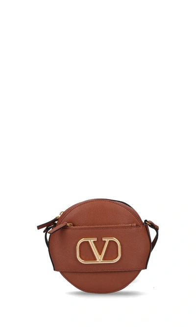 Shop Valentino Vlogo Mini Bag In Brown