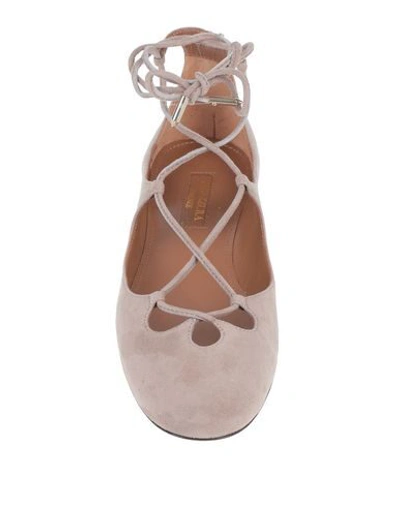 Shop Aquazzura Woman Ballet Flats Light Brown Size 5 Soft Leather In Beige