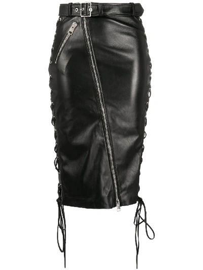 Shop Manokhi Celine Side Tie Detail Skirt In Black