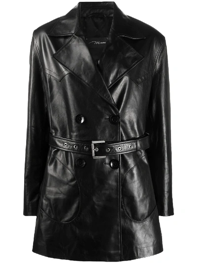 Shop Manokhi Storm Belted Waist Trench Coat In Black