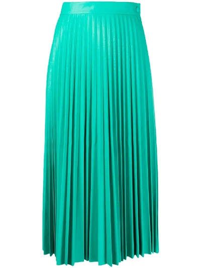 Shop Mm6 Maison Margiela Pleated Midi Skirt In Green