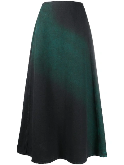 Shop Mm6 Maison Margiela Gradient-effect A-line Skirt In Black