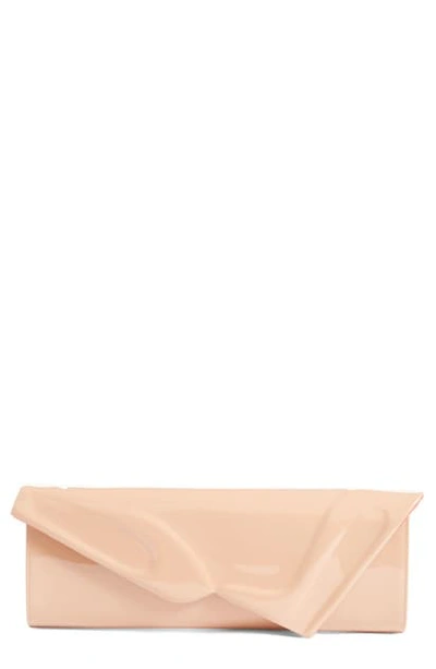 Shop Christian Louboutin So Kate Patent Leather Clutch In Nude