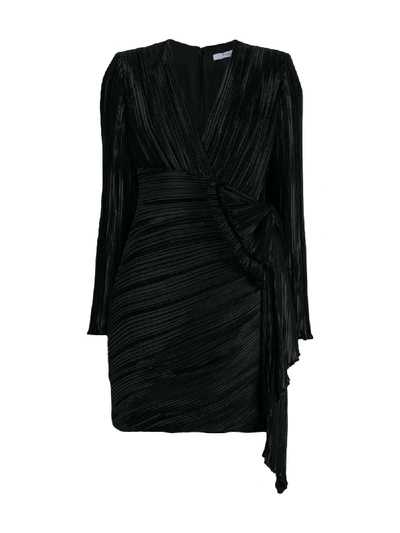 Shop Givenchy Pleated Mini Dress In Black