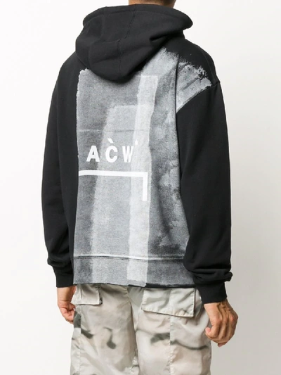 Shop A-cold-wall* Smeared Print Hooded Sweatshirt In Black