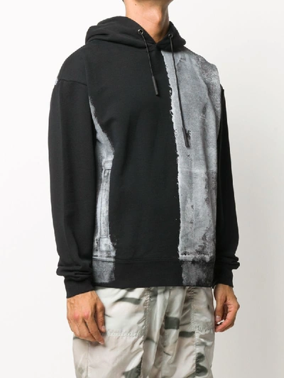Shop A-cold-wall* Smeared Print Hooded Sweatshirt In Black