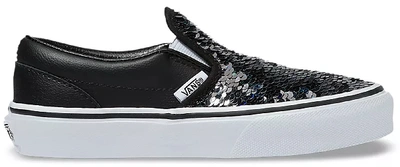 Pre-owned Vans Slip-on Flipping Sequins Black (ps) In Checkerboard Black/white