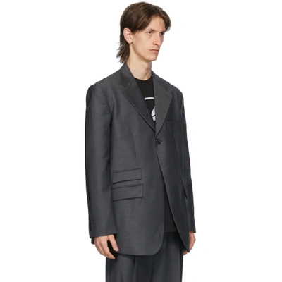 Shop We11 Done Grey Single-breasted Blazer In Charcoal