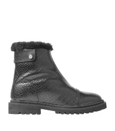 Shop Jimmy Choo Croc-embossed Voyager Ii/f Snow Boots